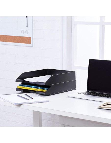 Organizador de cartas apilable Amazon Basics negro 12 unidades Organizador de cartas apilable Amazon Basics negro 12 unidades