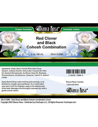 Crema Bianca Rosa Trébol Rojo y Cohosh Negro 100 g