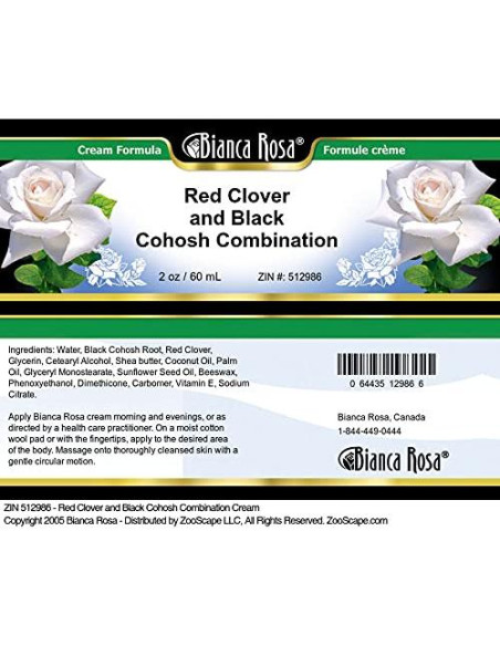 Crema Bianca Rosa Trébol Rojo y Cohosh Negro 100 g Crema Bianca Rosa Trébol Rojo y Cohosh Negro 100 g