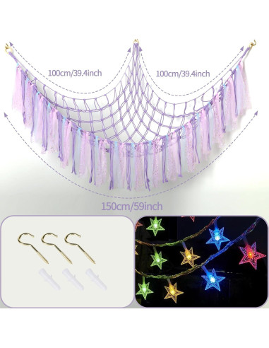 Hamaca de Peluches YELIENM con Luces LED 149.86 cm Púrpura