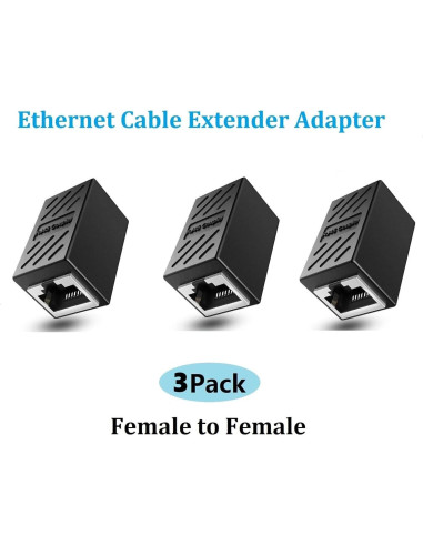 Acoplador RJ45 Femenino a Femenino DESOFICON - Paquete de 3