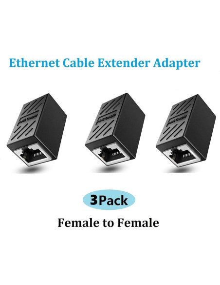 Acoplador RJ45 Femenino a Femenino DESOFICON - Paquete de 3 Acoplador RJ45 Femenino a Femenino DESOFICON - Paquete de 3