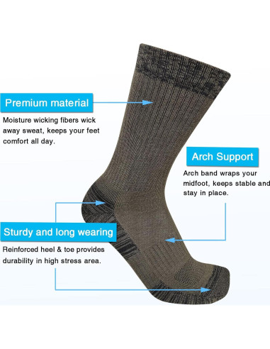 Calcetines de Trabajo APTYID para Hombre 9-12, 4 Pares