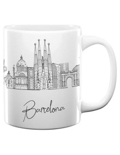 Taza de Cerámica Blanca 11oz TJ Originals Skyline Barcelona