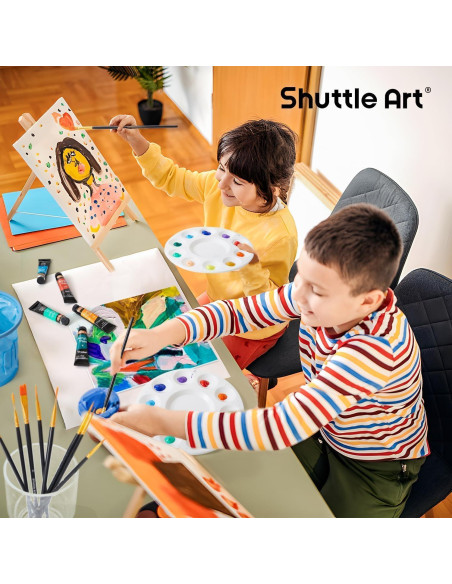 Juego de Pintura Acrílica Shuttle Art 87 Pack con Lienzos y Pinceles Juego de Pintura Acrílica Shuttle Art 87 Pack con Lienzos y Pinceles