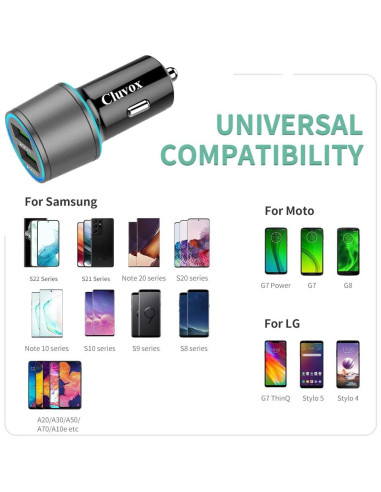Cargador de coche USB C Rápido 18W Dongguan con Cable 1m