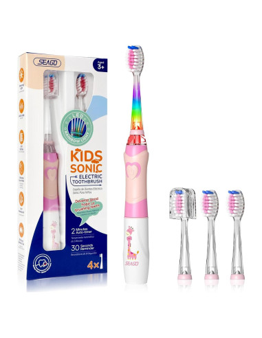 Cepillo de Dientes Eléctrico SEAGO SG-977 para Niños Rosa
