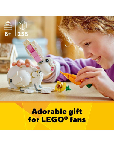 LEGO Creator 3 en 1 Conejo Blanco 31133 - Juguete STEM 258 Piezas