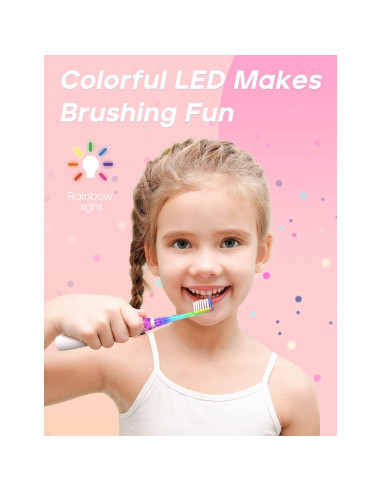 Cepillo de Dientes Eléctrico SEAGO SG-977 para Niños Rosa