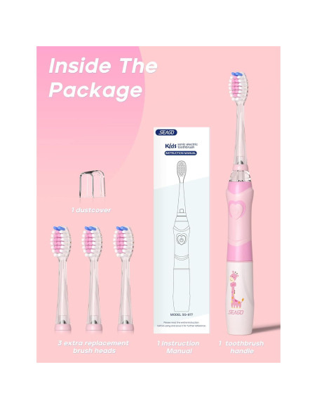 Cepillo de Dientes Eléctrico SEAGO SG-977 para Niños Rosa Cepillo de Dientes Eléctrico SEAGO SG-977 para Niños Rosa