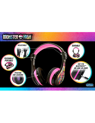 Auriculares Inalámbricos KIDdesigns Monster High con Micrófono