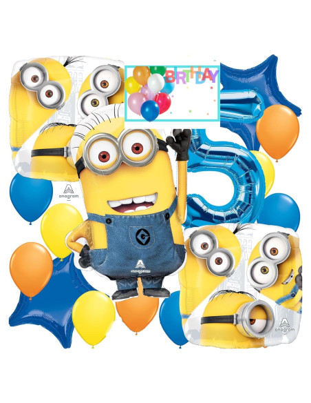 Ramo de Globos de Foil Minions Amscan 6 Piezas Multicolor Ramo de Globos de Foil Minions Amscan 6 Piezas Multicolor