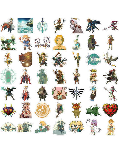 50 Calcomanías Impermeables MINRAIN Zelda para Laptop y Bicicleta