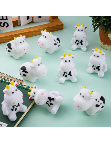 Juguete de baño de vaca de goma WDAHDHP - 20 piezas chirriantes