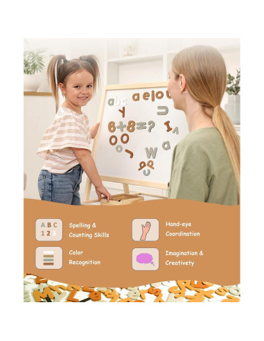 Juego Educativo 186 Piezas Letras y Números Magnéticos Joswisch