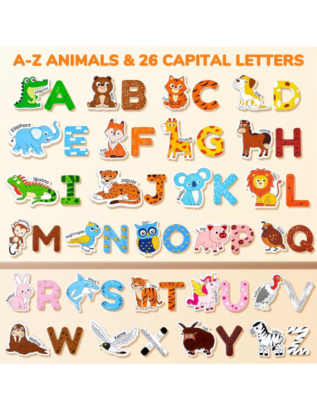 Imanes de Nevera JoyCat para Niños - 26 Animales y Letras Imanes de Nevera JoyCat para Niños - 26 Animales y Letras
