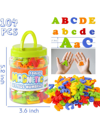 LovesTown 104 Piezas Letras y Números Magnéticos para Niños