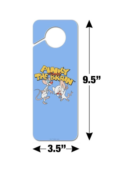 Cartel de Plástico para Perilla de Puerta Pinky y Cerebro - 24x8.9cm Cartel de Plástico para Perilla de Puerta Pinky y Cerebro - 24x8.9cm