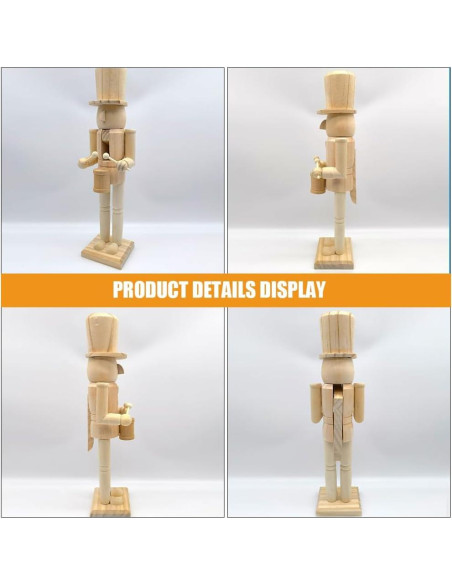 Cascanueces de Madera sin Pintar Cabilock 38cm para Decorar Cascanueces de Madera sin Pintar Cabilock 38cm para Decorar