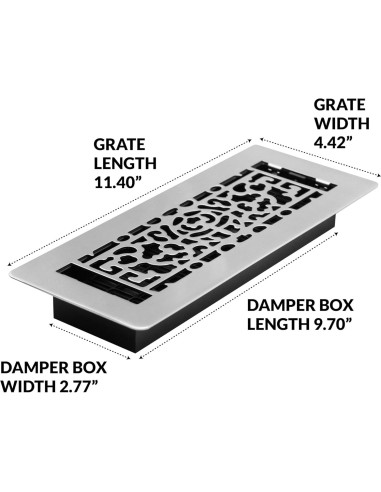 Rejilla de Piso Feng Shui Decor Grates LFGS212-NKL Níquel 2x30 cm