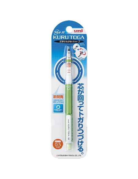 Lápiz Mecánico Uni Kurutoga Estándar 0.5mm Verde Retráctil Lápiz Mecánico Uni Kurutoga Estándar 0.5mm Verde Retráctil