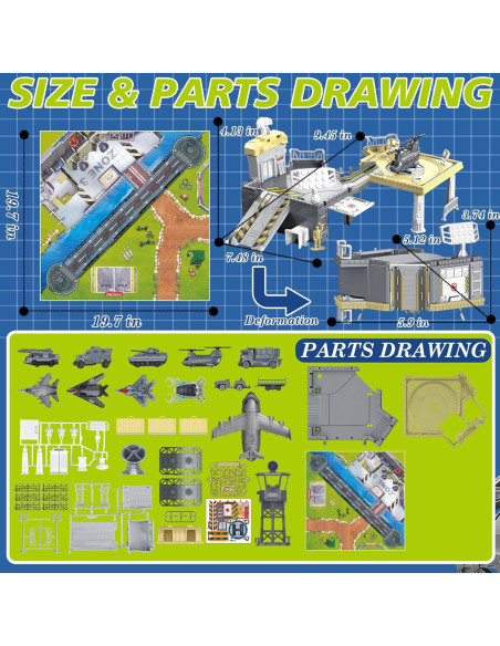 Juego de Juguetes de Base Militar Frontoytall 28 PCS Juego de Juguetes de Base Militar Frontoytall 28 PCS