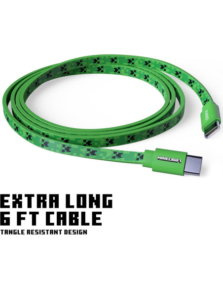 Cargador USB-C Liquipel Powertek Minecraft Creeper 1.83m Cargador USB-C Liquipel Powertek Minecraft Creeper 1.83m