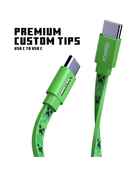 Cargador USB-C Liquipel Powertek Minecraft Creeper 1.83m Cargador USB-C Liquipel Powertek Minecraft Creeper 1.83m