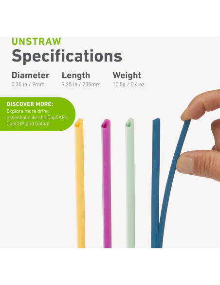 Pajillas Reutilizables humangear UnStraw 4-Pack Libre de BPA Pajillas Reutilizables humangear UnStraw 4-Pack Libre de BPA