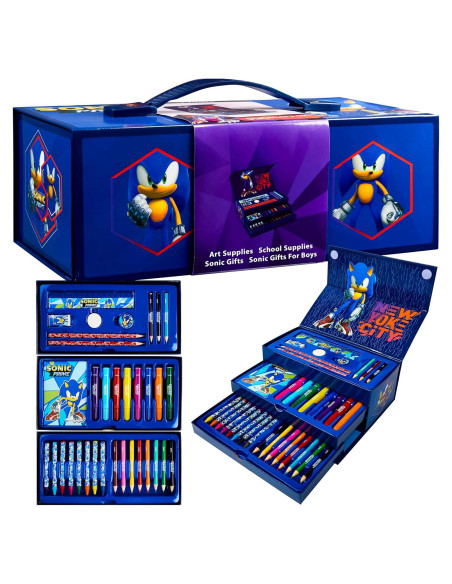 Set de Arte Sonic the Hedgehog para Niños - Lápices y Crayones Set de Arte Sonic the Hedgehog para Niños - Lápices y Crayones