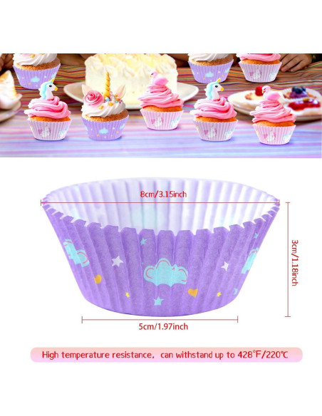 Forros de Cupcake Desechables ASTARON 200 Pcs Rosa y Púrpura Forros de Cupcake Desechables ASTARON 200 Pcs Rosa y Púrpura