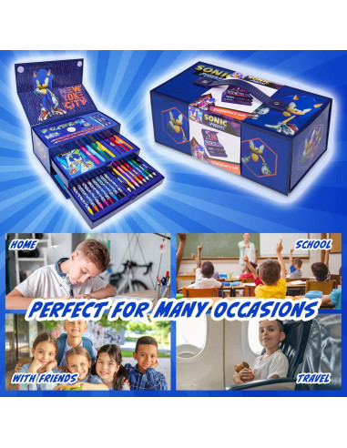 Set de Arte Sonic the Hedgehog para Niños - Lápices y Crayones