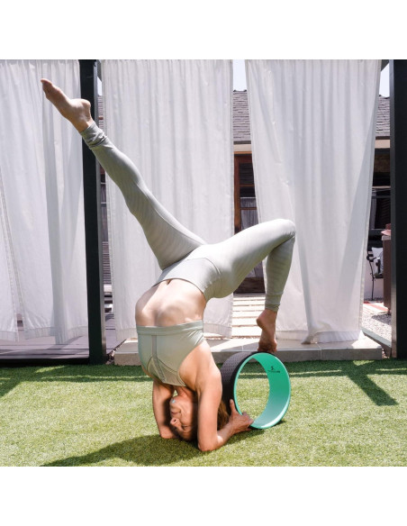 Rueda de Yoga ProsourceFit 30 cm Negro/Verde para Estiramientos