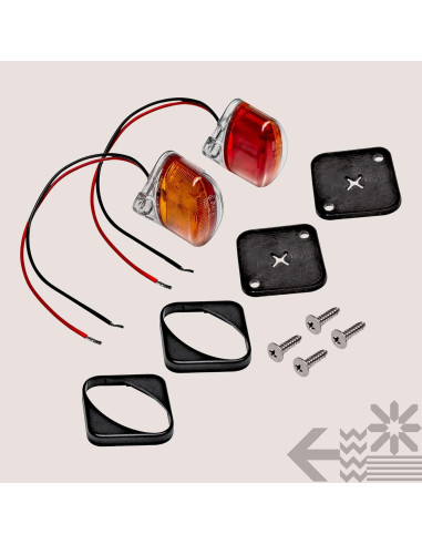Juego de Luces LED de Guardabarros Rojo y Ámbar ONLINE LED STORE