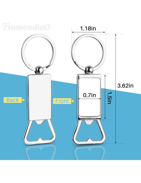 Paquete de 10 Llaveros Abrebotellas Blancos Framendino Paquete de 10 Llaveros Abrebotellas Blancos Framendino