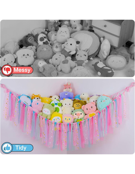 Hamaca Organizador de Animales de Peluche Fashionfamily 100x150cm Hamaca Organizador de Animales de Peluche Fashionfamily 100x150cm