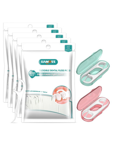 Palillos de Hilo Dental LIAMOSS 520 Unidades con Dispensador