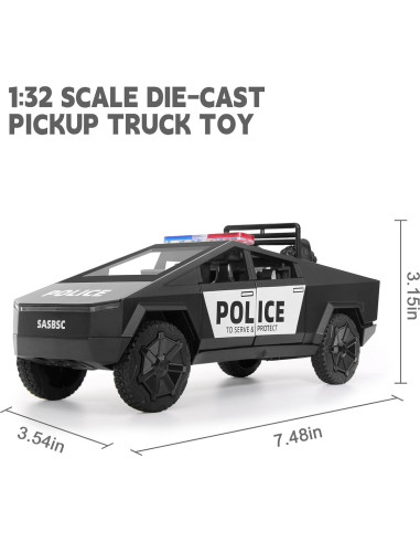 Camión de Policía Juguete SASBSC 1:32 con Luces y Sonidos