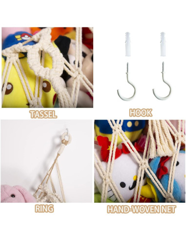 Hamaca Colgante para Animales de Peluche YKBU 152.4 cm Crema