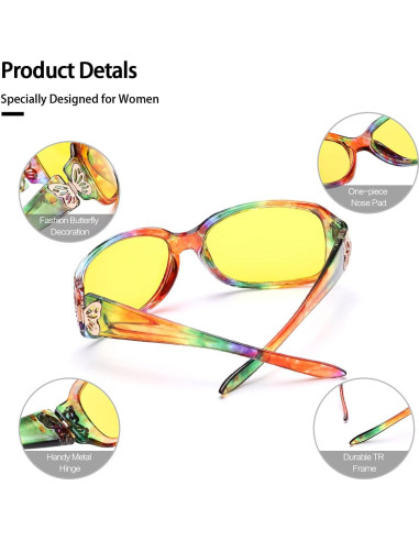 Gafas de Visión Nocturna LVIOE para Mujeres Tinte Amarillo