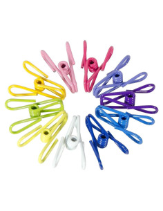 Clips Utilitarios Coloridos Yamlnke 5cm - 10 Piezas PVC