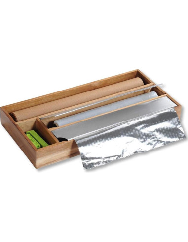 Dispensador de papel de aluminio Kesper, Madera de Acacia