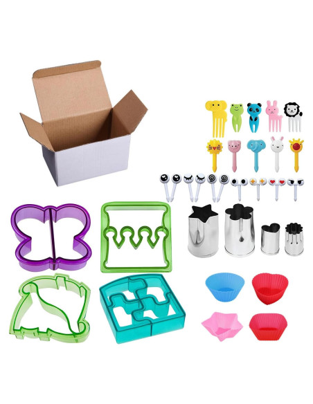 Juego de Cortadores de Sándwich ABSOK - 32 Piezas para Niños Juego de Cortadores de Sándwich ABSOK - 32 Piezas para Niños