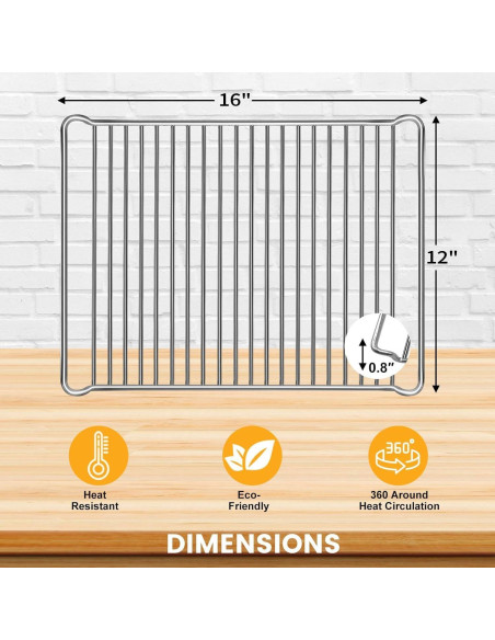 Estante para Horno de Aire GCQ Acero Inoxidable 40.64x30.48 cm Estante para Horno de Aire GCQ Acero Inoxidable 40.64x30.48 cm