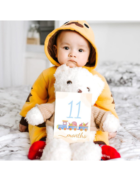 Tarjetas de Hitos Mensuales para Bebés - 12 Piezas Acuarela Tarjetas de Hitos Mensuales para Bebés - 12 Piezas Acuarela