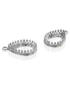 Bandejas de Colgante de Plata Esterlina 925 Stera Jewelry - 2 Piezas 13x18mm