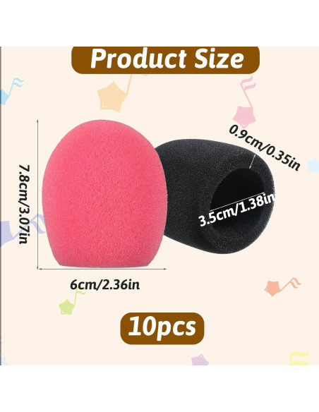 Paquete de 10 fundas de micrófono Tweruna coloridas reutilizables Paquete de 10 fundas de micrófono Tweruna coloridas reutilizables