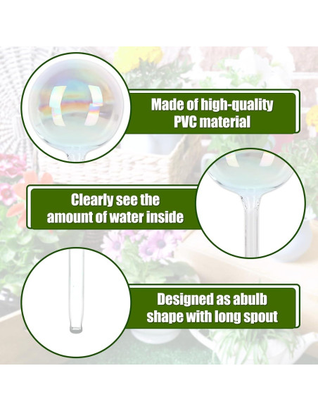 6 Esferas de Riego Automático de Vidrio Iridiscente para Plantas 6 Esferas de Riego Automático de Vidrio Iridiscente para Plantas