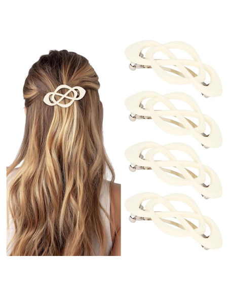 Pinzas para el cabello beige Amariver - 4 paquetes de clips Pinzas para el cabello beige Amariver - 4 paquetes de clips