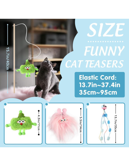 Juguete de Varita para Gatos FUTURE FOOT - 40 cm, Paquete de 3 Juguete de Varita para Gatos FUTURE FOOT - 40 cm, Paquete de 3